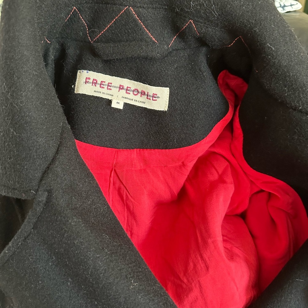 Free People Cecelia Peacoat Military Wool Jacket in Black - Picture 7 of 7